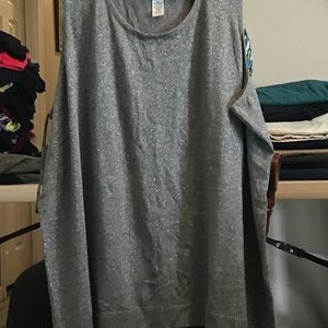 Silver sleeveless tank top with matching cardigan